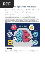 Left Brain vs Right Brain Thoery of Crativity