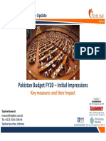 Pakistan Budget FY20 - Initial Impressions