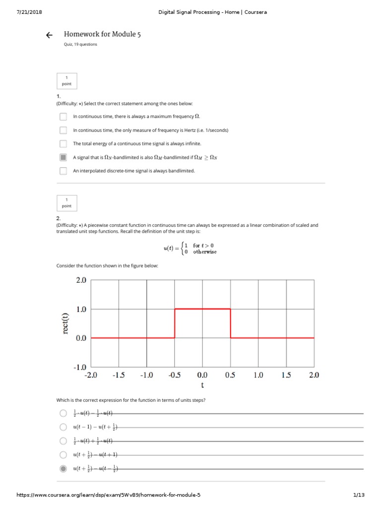 Homework For Module 5 PDF | PDF | Sampling (Signal Processing ...