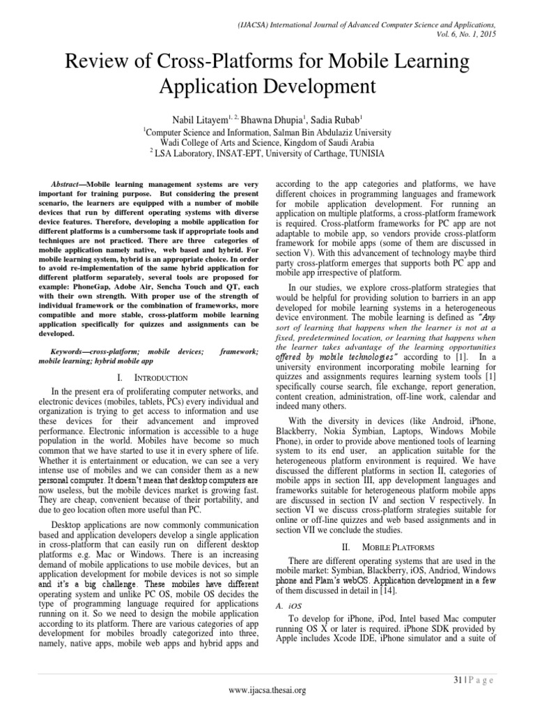 Review of Cross-Platforms For Mobile Learning Application Development ...