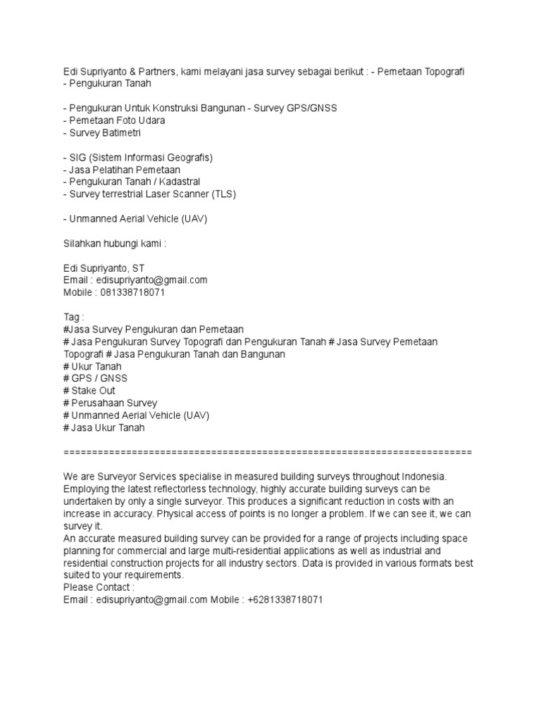 1 Surveyor Indonesia Jasa Layanan Service Survey Pemetaan Land Survey Ukur Tanah Parepare Surveying Indonesia