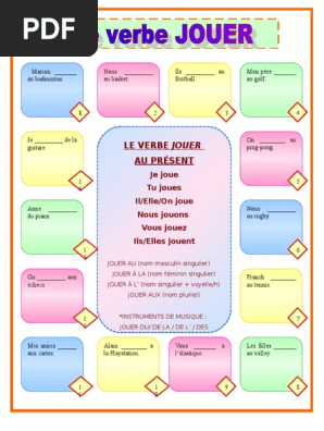 Le Verbe Jouer Sports Pdf