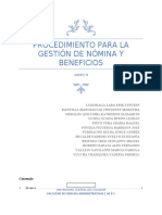 Procedimiento para La Gestión de Nómina y Beneficios