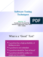 Software Testing Techniques: Organized & Presented By: Software Engineering Team CSED TIET, Patiala