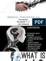 Artificial Intelligence (A.I.) : Presented by Swaroop T N 1MY19MBA38