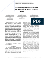 The Effectiveness of Inquiry-Based Module To Empower The Students' Critical Thinking Skills