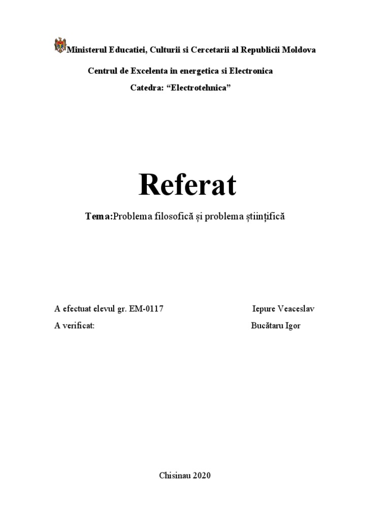 Problema Filosofica Si Cea Stiintifica | PDF