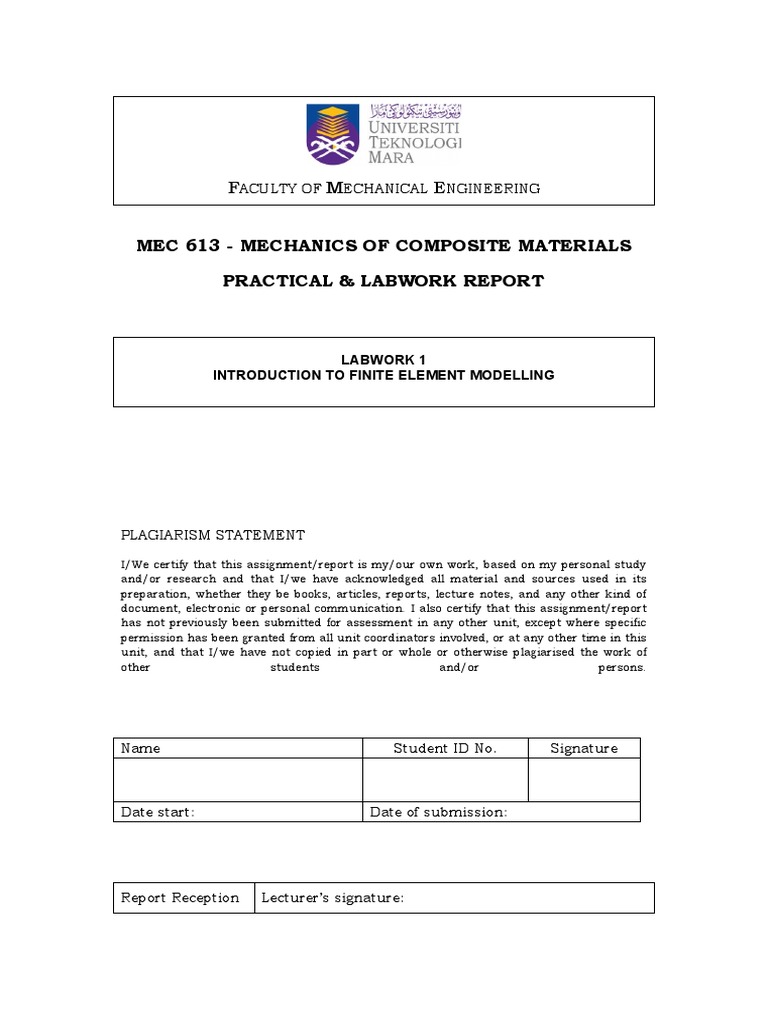 Finite Element Analysis in Composite Mechanics | PDF | Finite Element ...