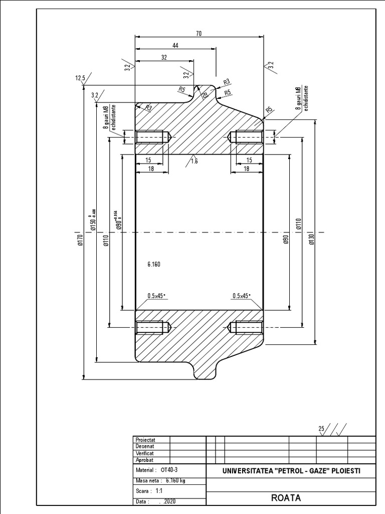 Technical Drawing: Roata Specifications | PDF