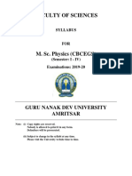 MSC Physics Semester I-Iv Cbegs 2019-20 PDF