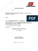 Certificado de Trabajo A Quien Corresponda:: Ing. Juan Carlos Pérez Q
