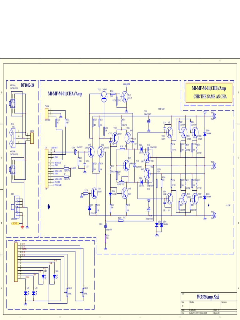 Schematic Diagram For An Audio Amplifier Circuit Using Bipolar.
