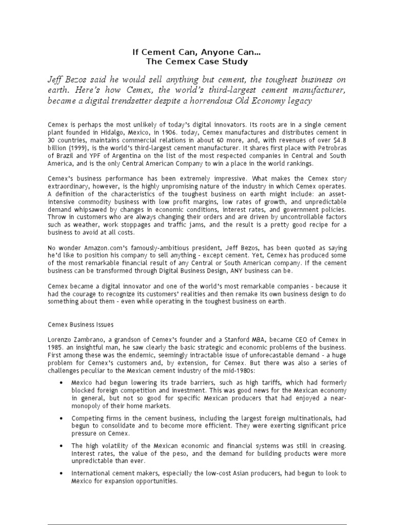 Cemex Case Study | PDF | Fashion | Nokia