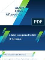 Amendments in It Returns - AY 2020-21 in It Returns - AY 2020-21