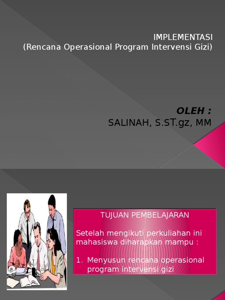 Rencana Operasional Intervensi Gizi | PDF | Karier & Perkembangan