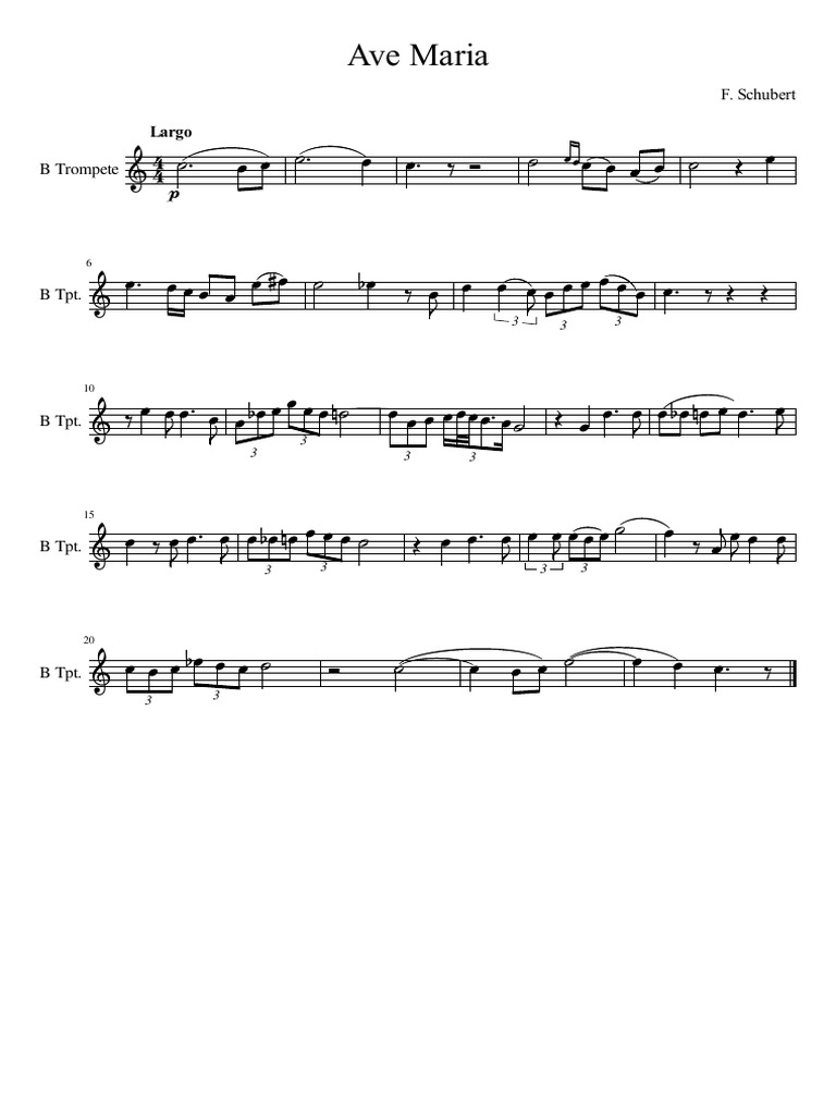 Ave Maria Trumpet Sheet Music | PDF