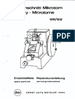 Leitz Rotary Microtome 1510 1512 - Service Manual