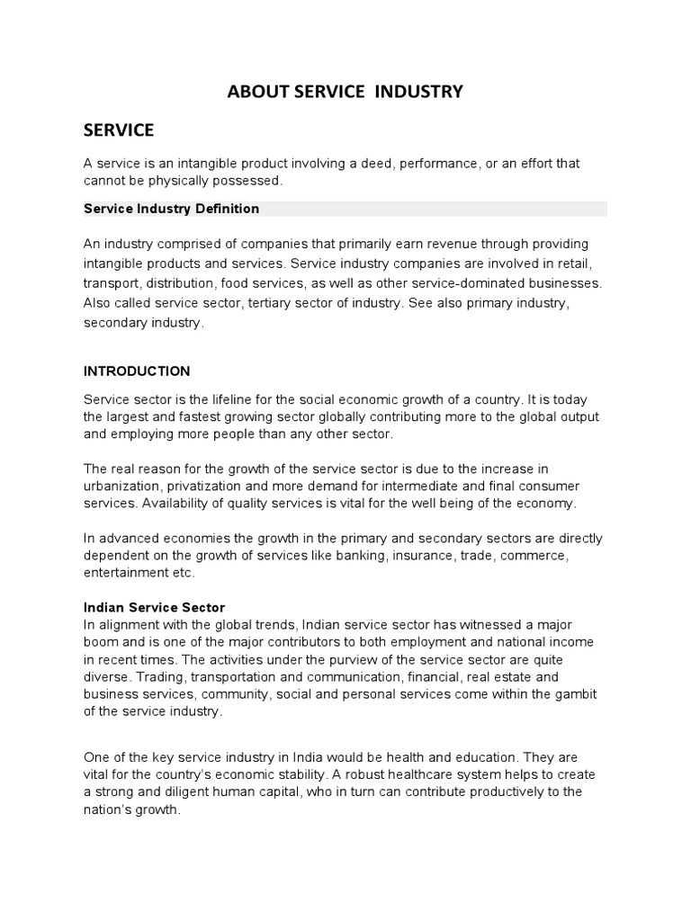 Understanding the Service Sector | PDF | Economic Growth | Economy Of India
