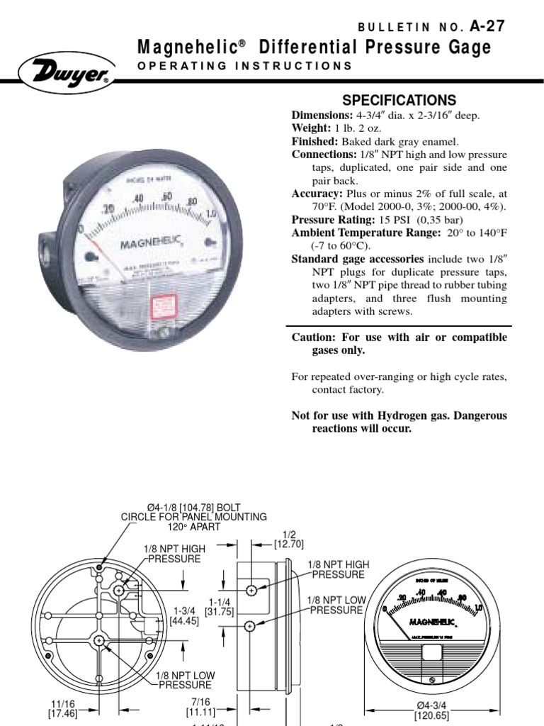 Magnehelic Gauge Calibration Pressure Measurement Calibration
