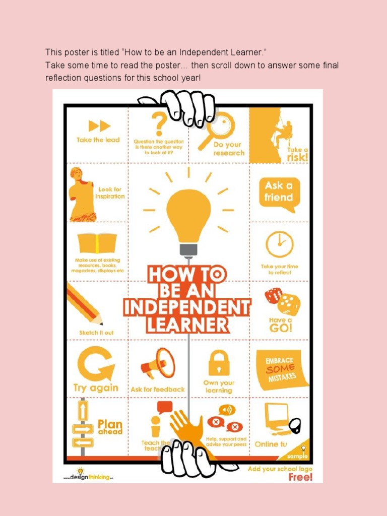 How To Be An Independent Learner - Week of May 11 | PDF | Self-Improvement