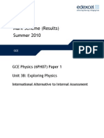 Physics Jun 2010 Mark Scheme Unit 3