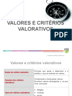 Valores critérios decisão