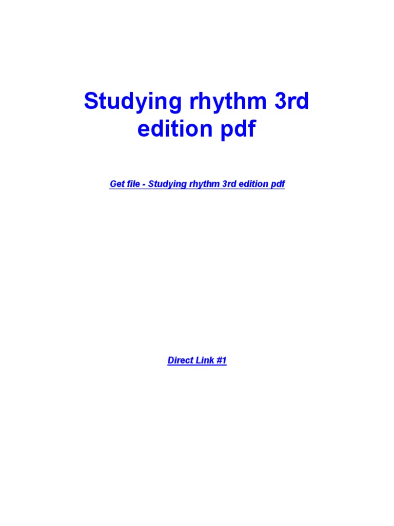 Studying Rhythm 3rd Edition Pdf Pdf Windows 8 Microsoft Windows