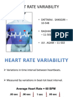Heart Rate Variability: - Dattaraj - Sansgiri - 10-548 - Raghav. Narasimhan - 11-501 - JUI - AGAM - 11-502