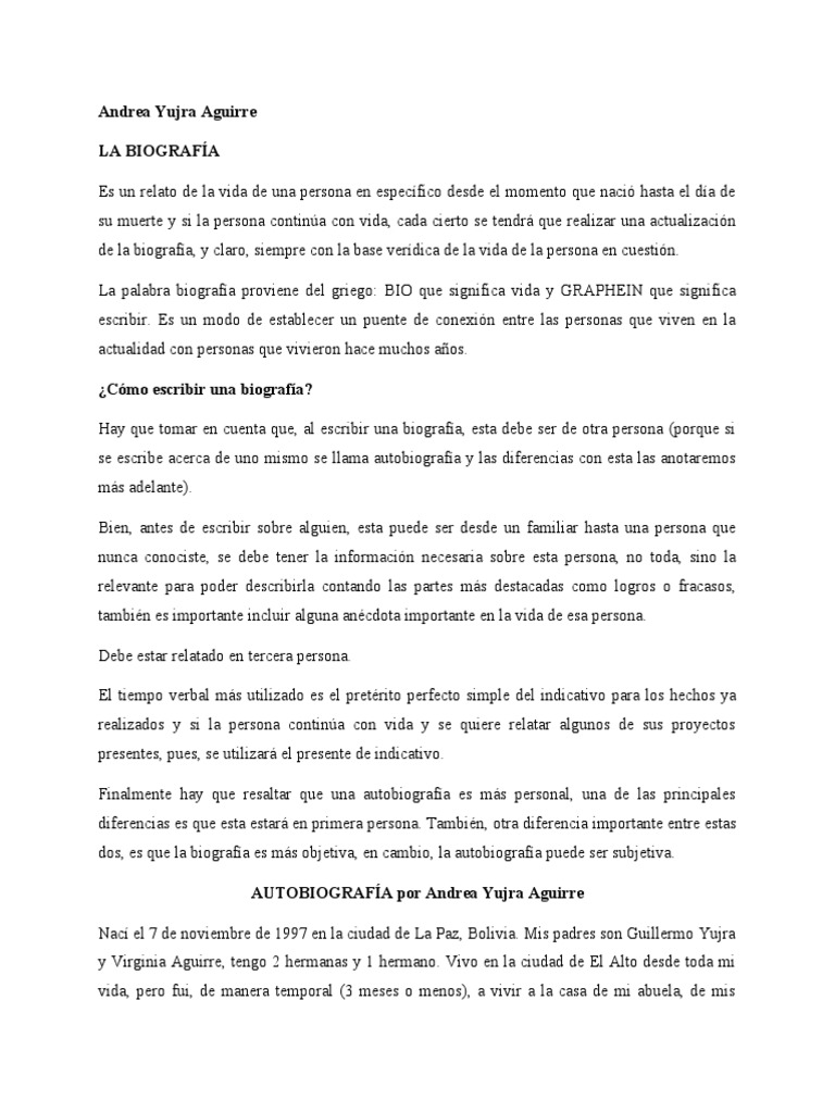 Autobiografia 1 Biografia Autobiografias