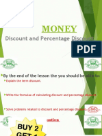 Money: Discount and Percentage Discount