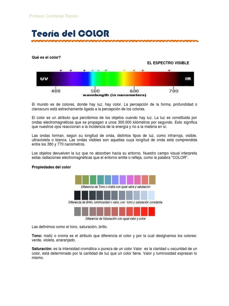 Teoría del Color: Tono, Saturación y Brillo | PDF | Color | Amarillo