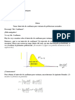 Guion Explicativo Sobre Intervalo de Confianza para Varianza de Poblaciones Normales.