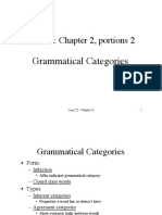 Tallerman: Chapter 2, Portions 2: Grammatical Categories