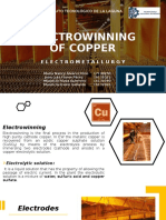 Electrowinning of Copper: Electrometallurgy