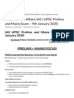 Daily Current Affairs IAS - UPSC Prelims and Mains Exam - 9th January 2020