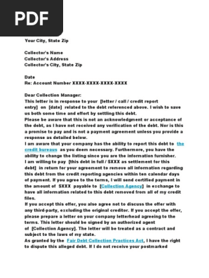 Pay for Delete Letter