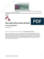 How Maths Killed Lehman Brothers: by Horatio Boedihardjo