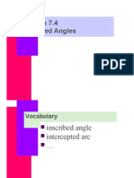 Presentation 7.4 Inscribed Angles