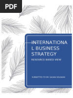 Internationa L Business Strategy: Resource Based View