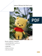 Pooh Pattern (Winnie The Pooh 2019) : Materials - Equipment (7-8 Inches Tall)