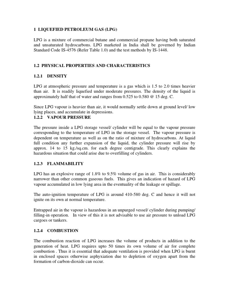 Lpgspecifications Liquefied Petroleum Gas Pressure