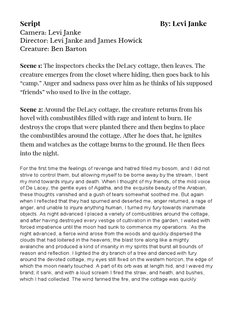 Frankenstein 2025 Script Excerpt | PDF