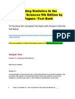 Understanding Statistics in The Behavioral Sciences 9th Edition by Robert R. Pagano - Test Bank