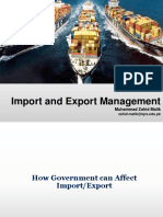 Import and Export Management: Muhammad Zahid Malik