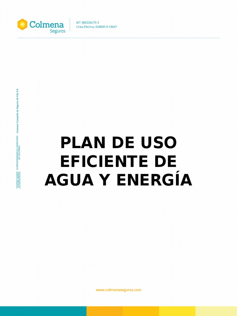 Plan de Ahorro y Uso Eficiente de Agua | PDF | Uso eficiente de energía ...