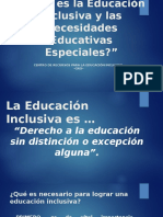 Educación Inclusiva y NEE Asociadas o No A Discapacidad - PADRES DE FAMILIA