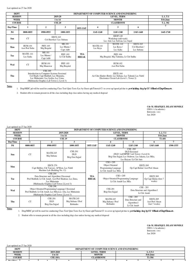 Computer Science Course Schedule 2019-20 | PDF | Mass Media | Computing