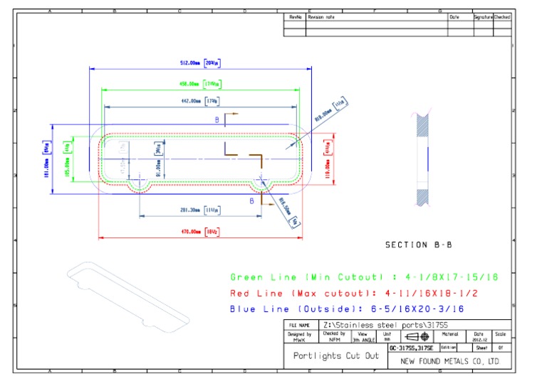 Portlight Cutout Specifications for 317SS | PDF | Metals | Building ...