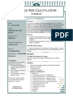 Sample Size Calculation Workshop