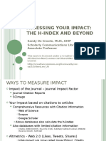 Assessing Your Impact: The H-Index and Beyond